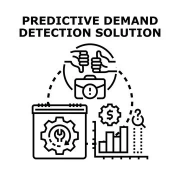 Predictive demand detection solution concept developing algorithm Stock Illustration