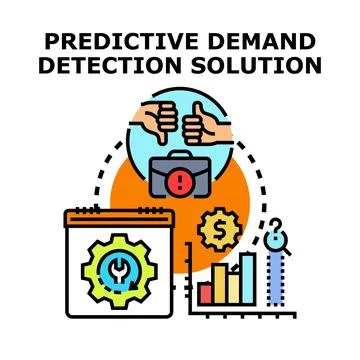 Predictive demand detection solution concept developing algorithm Stock Illustration