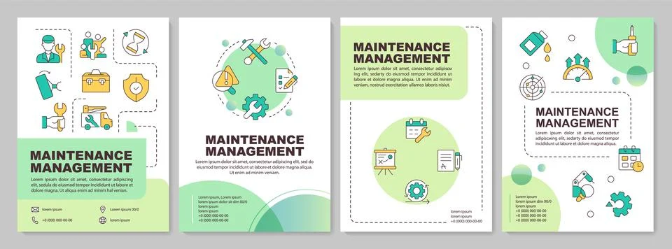Predictive facility care green circle brochure layout Stock Illustration