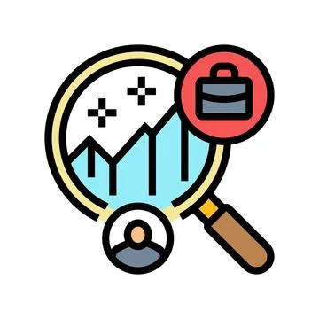 Predictive hiring algorithms head hunting color icon vector illustration 스톡 일러스트