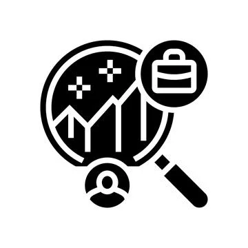 Predictive hiring algorithms head hunting glyph icon vector illustration Illustrazione stock