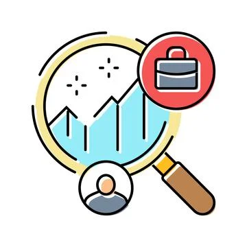 Predictive hiring algorithms head hunting color icon vector illustration Illustrazione stock