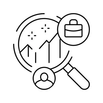 Predictive hiring algorithms head hunting line icon vector illustration Illustrazione stock