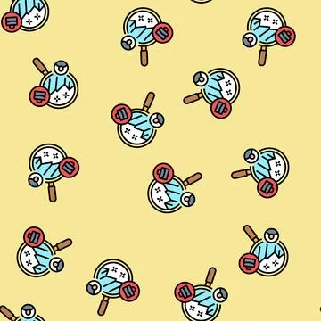 Predictive hiring algorithms head hunting vector seamless pattern Stock Illustration