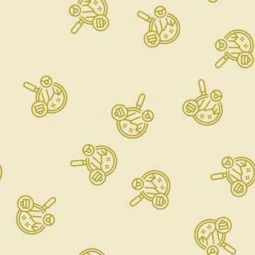 Predictive hiring algorithms head hunting line seamless pattern Stock Illustration