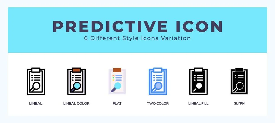 Predictive icon in different style vector illustration. 스톡 일러스트