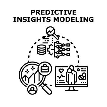 Predictive insights modeling for business and healthcare analysis Stock Illustration