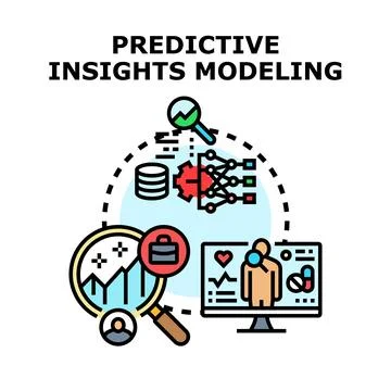 Predictive insights modeling for business and healthcare analysis Stock Illustration