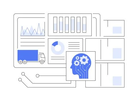 Predictive Inventory Analytics with AI abstract concept vector illustration. Stock Illustration