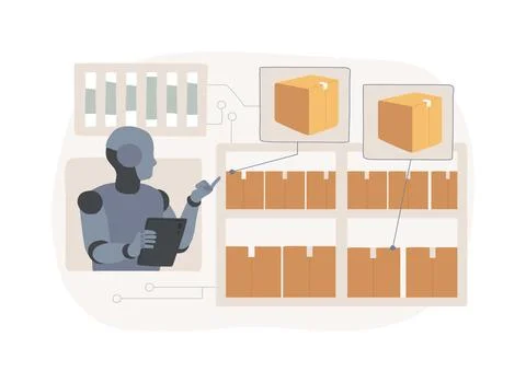 Predictive Inventory Analytics with AI abstract concept vector illustration. イラスト素材