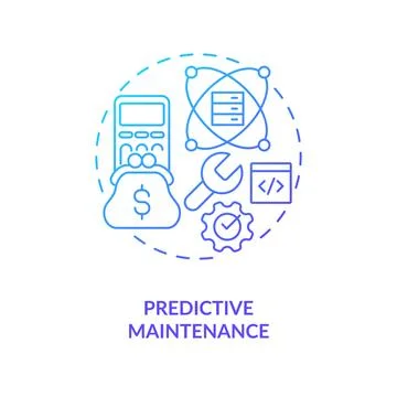 Predictive maintenance blue gradient concept icon Stock Illustration