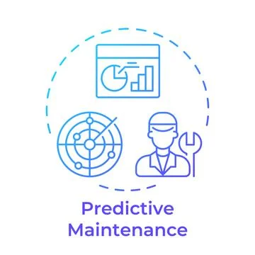 Predictive maintenance blue gradient concept icon Stock Illustration