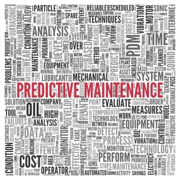 Predictive maintenance concept word tag cloud design Illustrazione stock