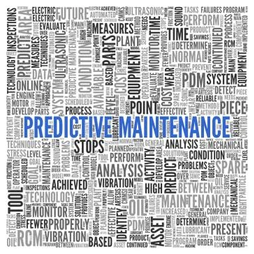 Predictive maintenance concept word tag cloud design Illustrazione stock