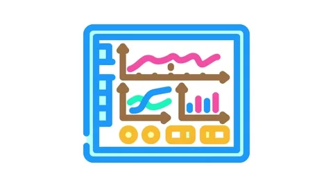 Predictive maintenance dashboard industry 4 color icon animation Stock Footage 327259387