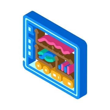 Predictive maintenance dashboard industry 4 isometric icon vector illustratio Stock Illustration