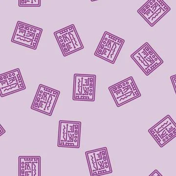 Predictive maintenance dashboard industry 4 line vector seamless pattern Illustration