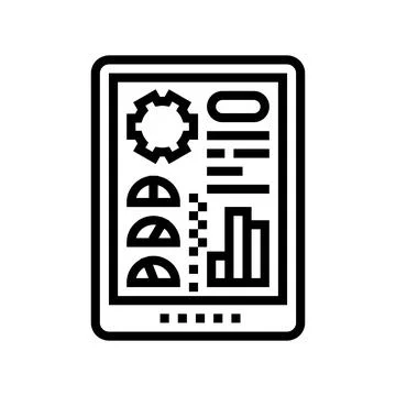 Predictive maintenance dashboard line icon vector illustration 스톡 일러스트