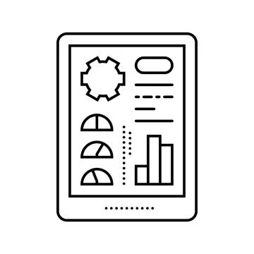 Predictive maintenance dashboard line icon vector illustration 库存插图
