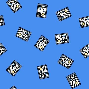 Predictive maintenance dashboard vector seamless pattern 库存插图