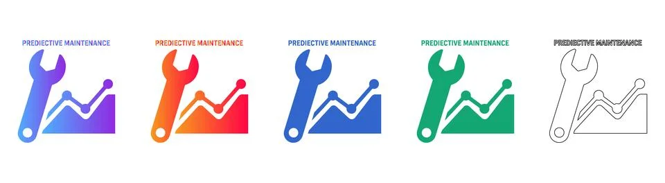 Predictive Maintenance Icon Set Stock Illustration