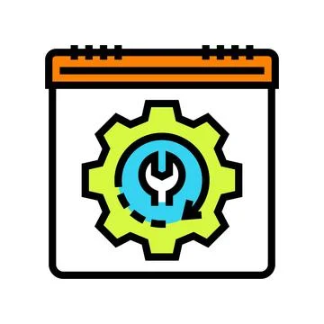 Predictive maintenance industry 5 color icon vector illustration 스톡 일러스트