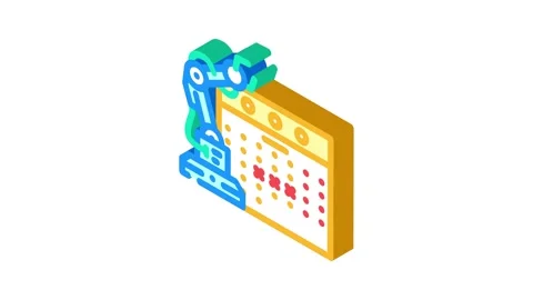 Predictive maintenance industry 5 isometric icon animation Stock Footage 327280383
