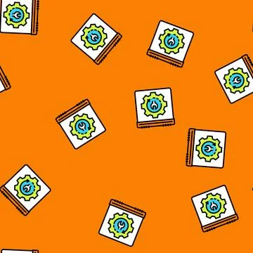 Predictive maintenance industry 5 vector seamless pattern 스톡 일러스트