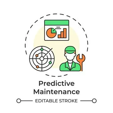Predictive maintenance multi color concept icon Stock Illustration