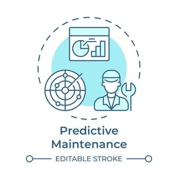 Predictive maintenance soft blue concept icon Stock Illustration