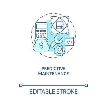 Predictive maintenance turquoise concept icon Stock Illustration