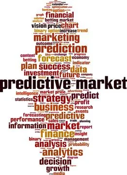 Predictive market word cloud Stock Illustration