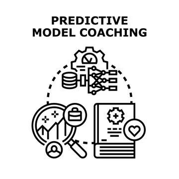 Predictive model coaching concept for business development Stock Illustration