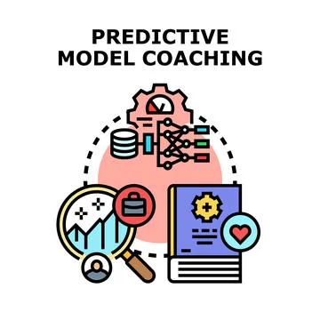 Predictive model coaching concept for business development Stock Illustration