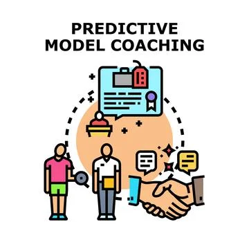 Predictive model coaching system for business development success Stock Illustration