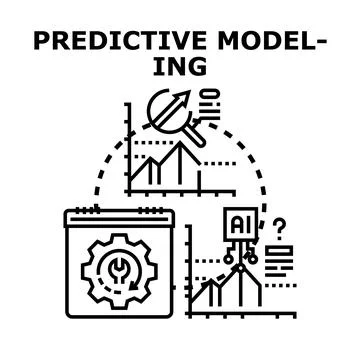 Predictive modeling for data analysis and business forecasting Stock Illustration