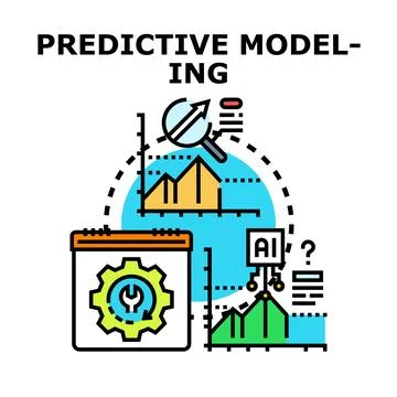 Predictive modeling for data analysis and business forecasting Stock Illustration