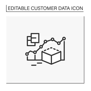 Predictive modeling line icon Stock Illustration