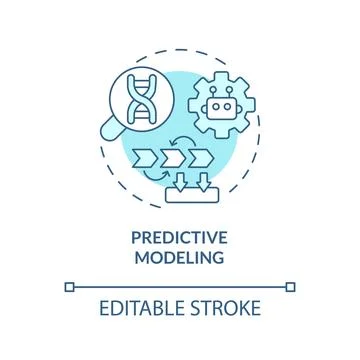 Predictive modeling turquoise concept icon Stock Illustration