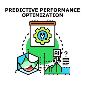 Predictive performance optimization algorithm analyzing system data Stock Illustration