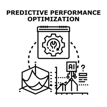 Predictive performance optimization algorithm analyzing system data Stock Illustration