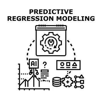 Predictive regression modeling data analysis concept Stock Illustration