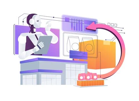 Predictive Restocking System abstract concept vector illustration. Stockillustratie