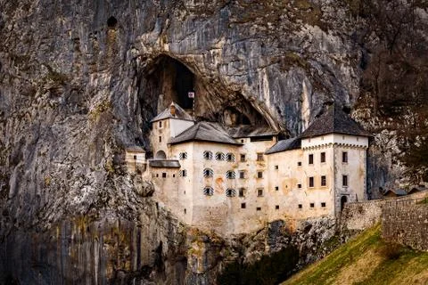 Predjama Castle built within a cave mouth in Slovenia Stock Photos