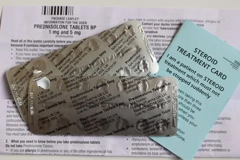 Prednisolone tablets Stock Photos