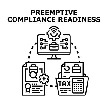 Preemptive compliance readiness with digital data management Stock Illustration