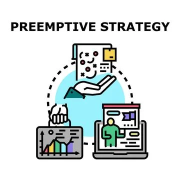 Preemptive strategy concept planning business advantage icon Stock Illustration