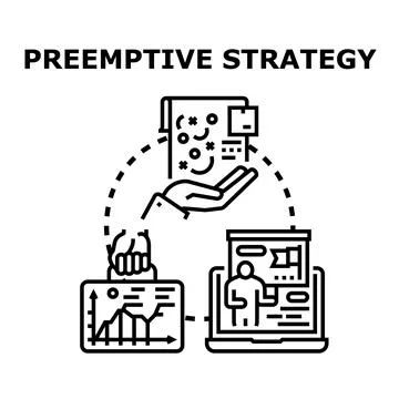 Preemptive strategy concept planning business advantage icon Stock Illustration