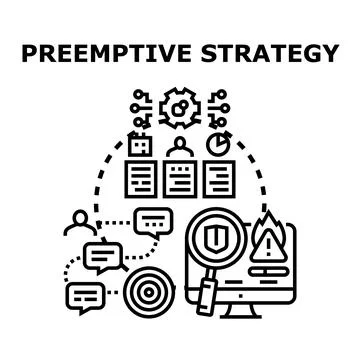 Preemptive strategy planning for risk prevention and security 스톡 일러스트
