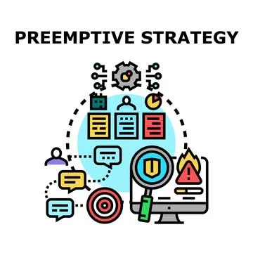 Preemptive strategy planning for risk prevention and security 스톡 일러스트